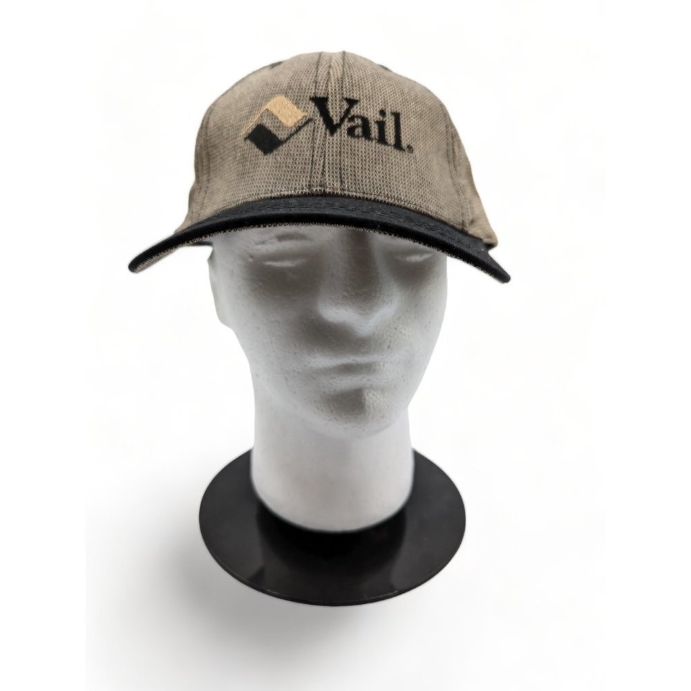 Vail Resort Embroidered Hat Tan & Black Adjustable Snapback Imperial